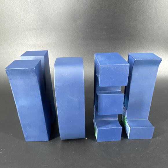 Vtg Abby Press Noel Nativity Scene Spellout Resin Christmas Holiday Decor Blue - Picture 5 of 10